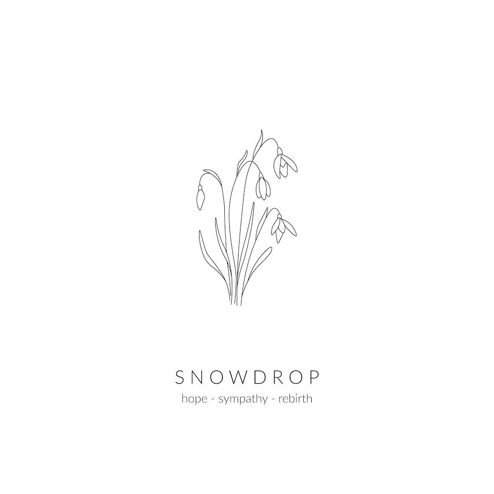 Snowdrop Birth Flower Square