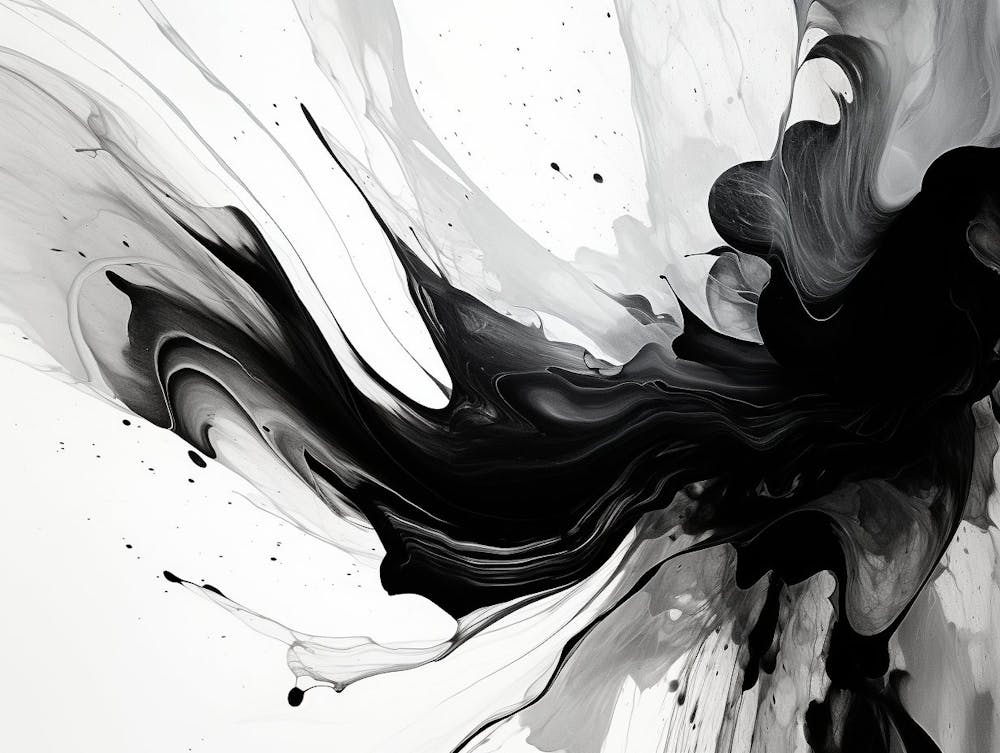 Fluid Dynamics Abstract Black And White 8
