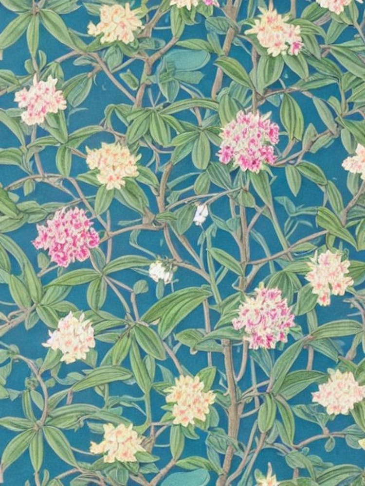 Rhododendron 2 tree Vintage Botanical