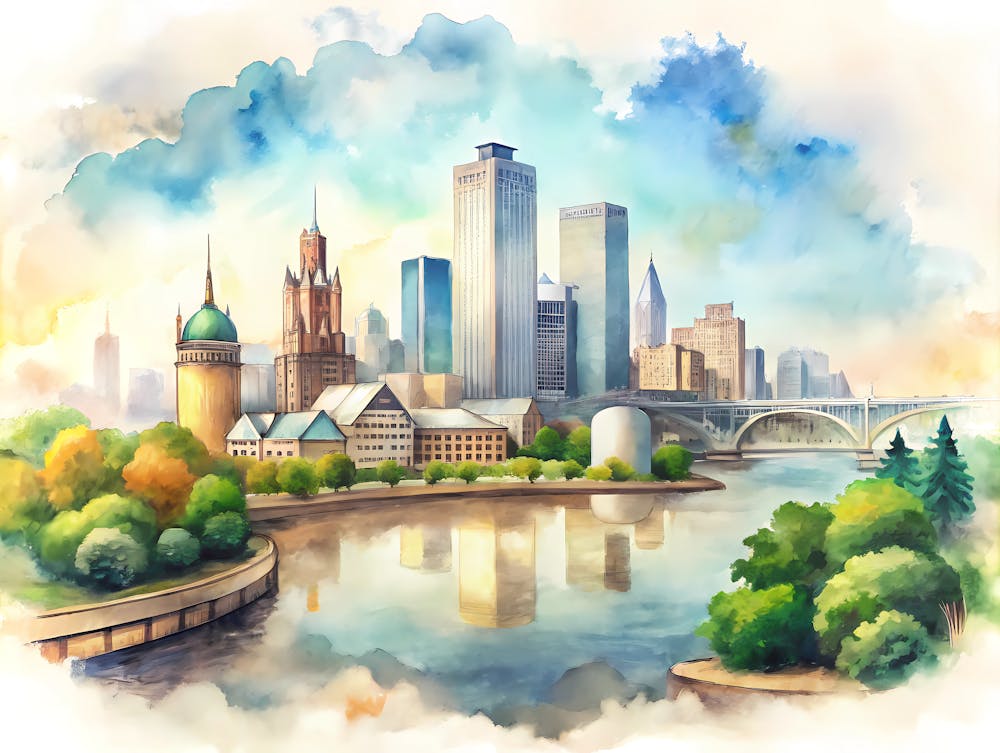 Milwaukee Wisconsin A Vintage Illustration