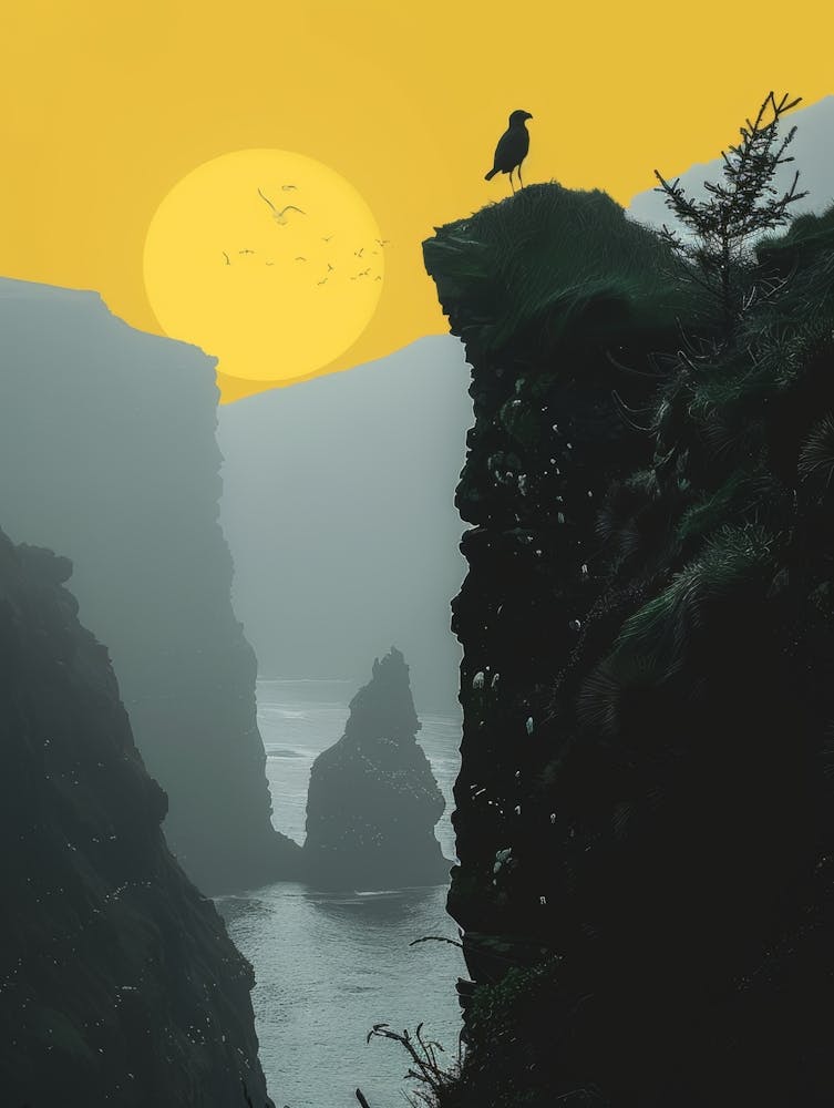 Crow On Cliff 1