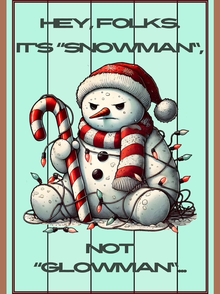 Xmas Snowman Humor Mint Sign