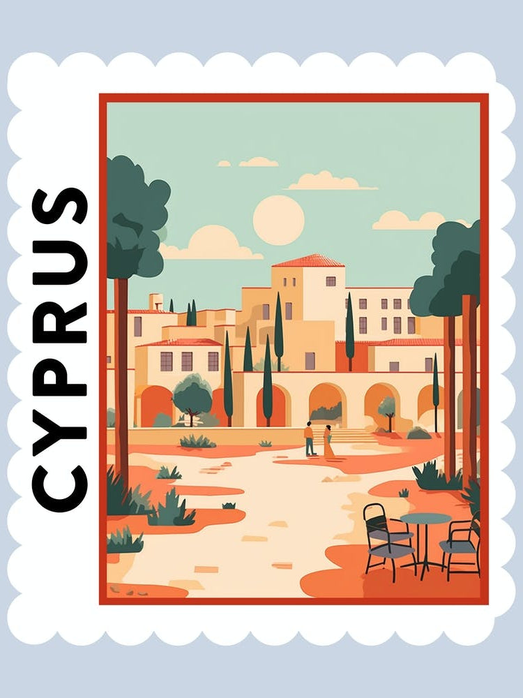 Cyprus Travel Stamp Poster