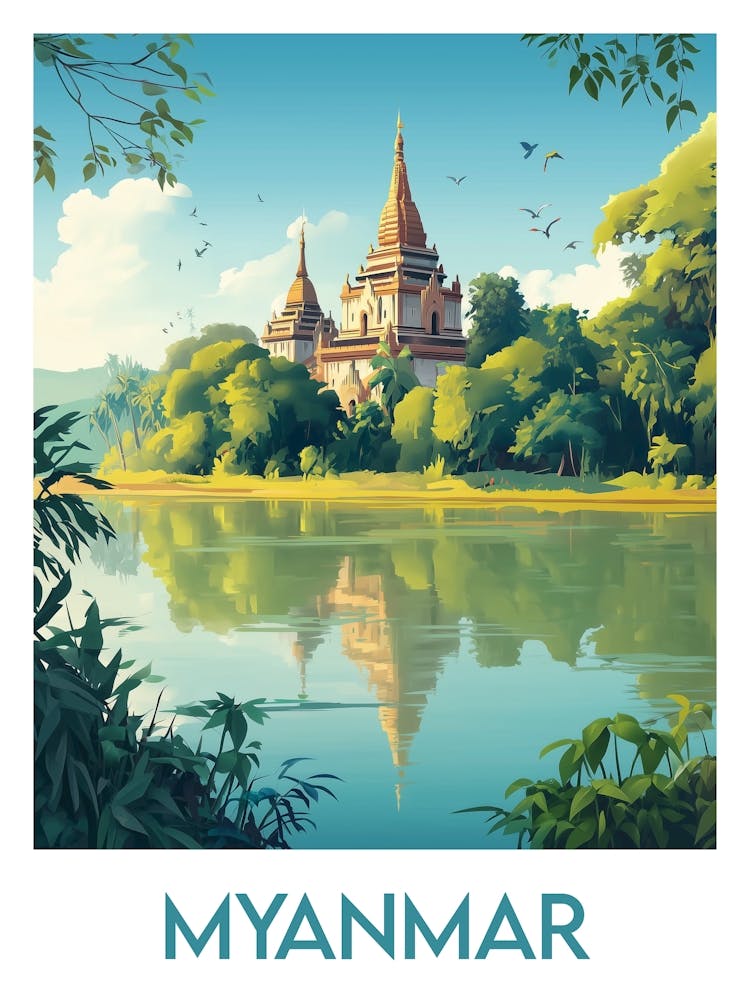 Affiche de voyage Myanmar