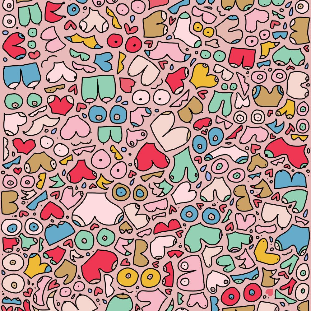 Retro fun boob pattern