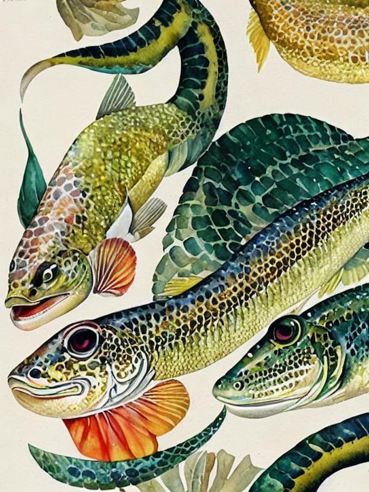 Lizardfish Vintage Graphic Watercolour