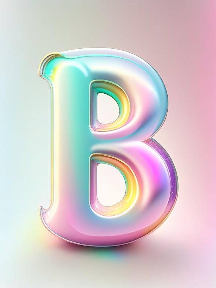 B, Alphabet Bubble Rainbow 1