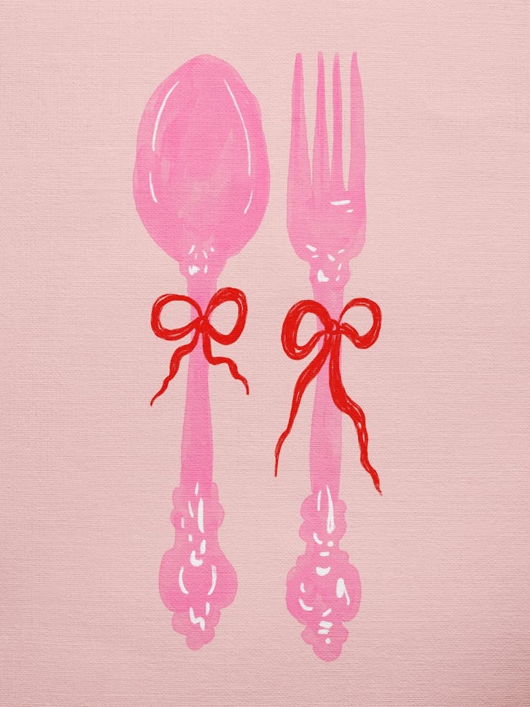 Pink Fork And Spoon