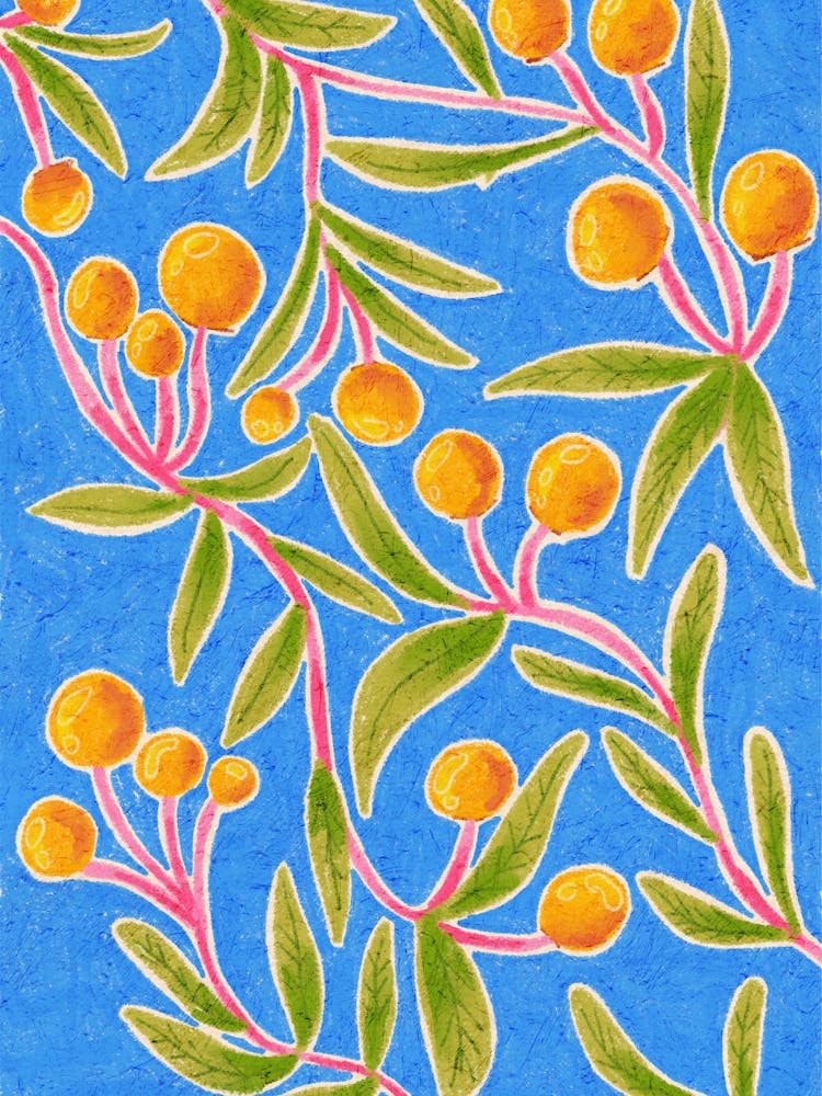 Oranges On Blue