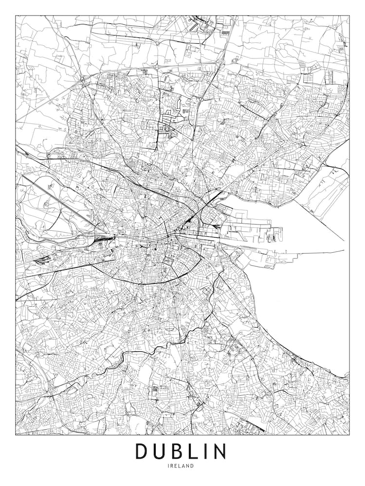 Dublin Weiße Karte