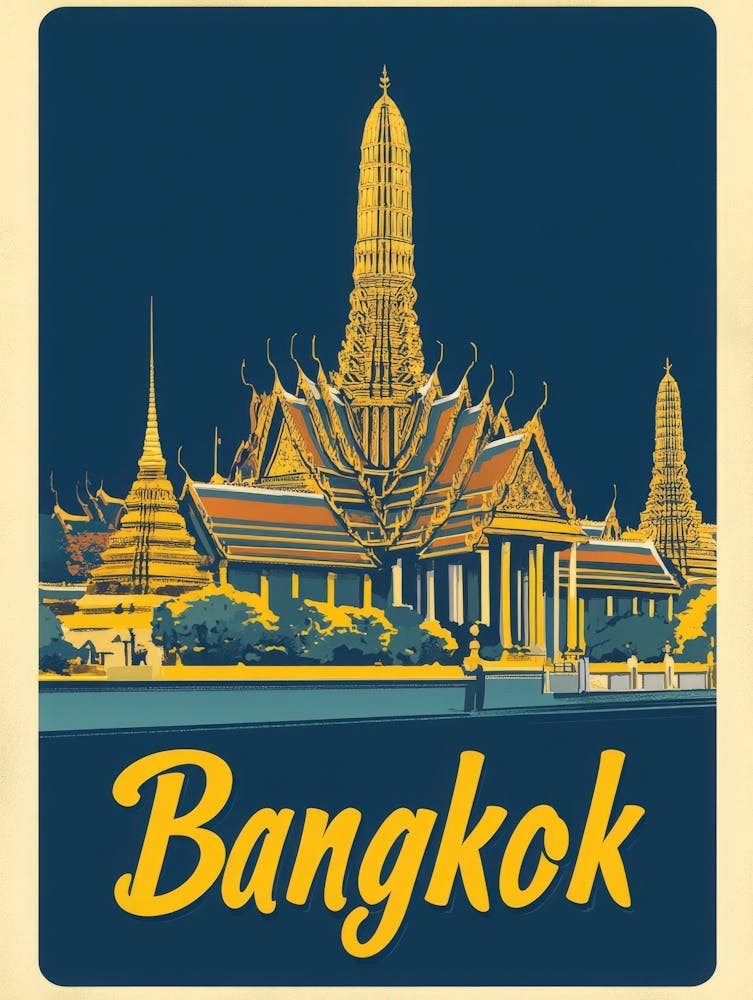 Aihrgdesign A Retro Travel Poster For Bangkok 3