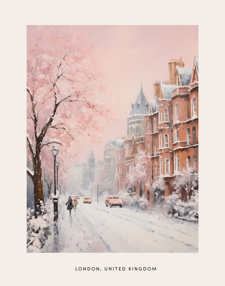 Dreamy Winter Painting Poster London United Kingdom 8