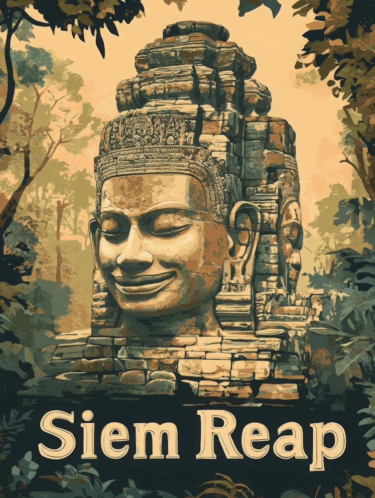 Aihrgdesign A Classic 1960s Travel Poster For Siem Reap 3