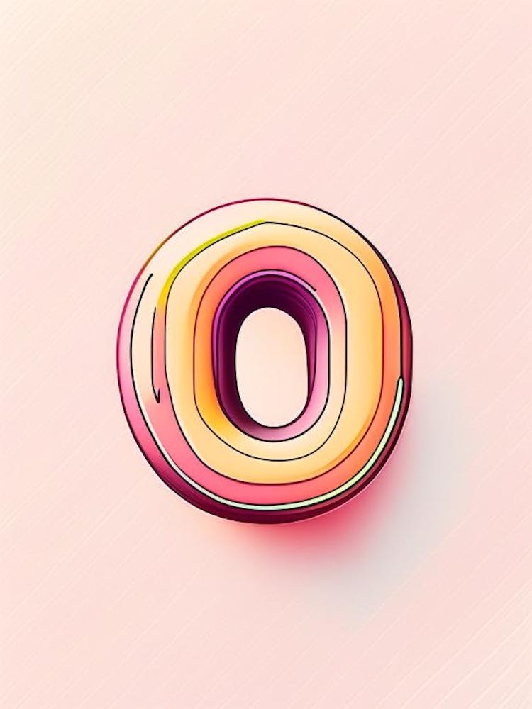 O, Letter, Alphabet Minimal Line Drawing 1