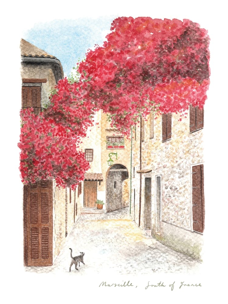 Marseille Cobbled Street, South of France