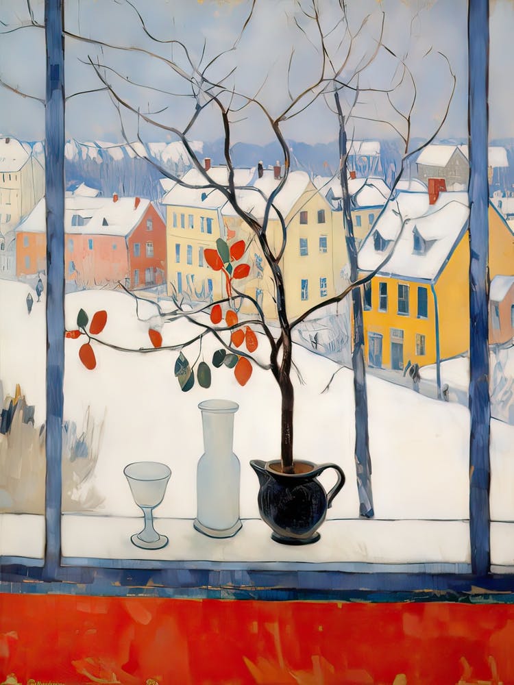 The Windowsill Of Tallinn   Estonia Snow Inspired By Matisse 4