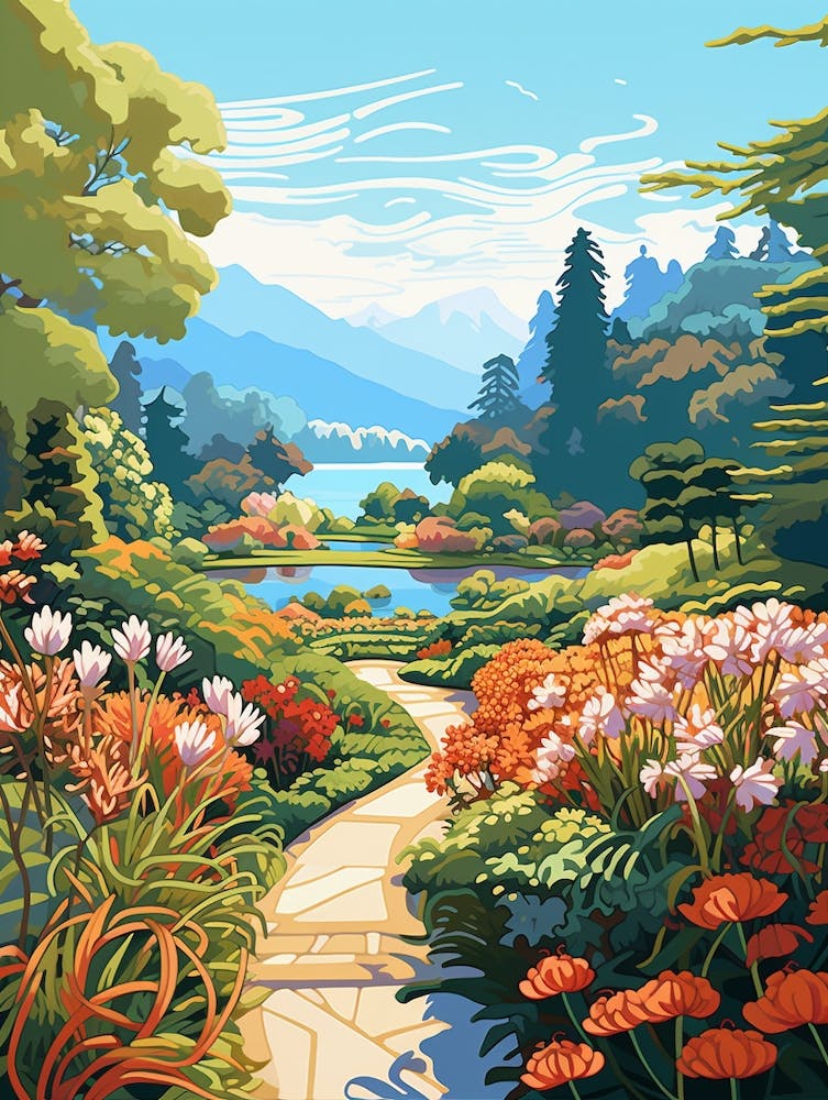 Butchart Gardens Canada  Illustration 