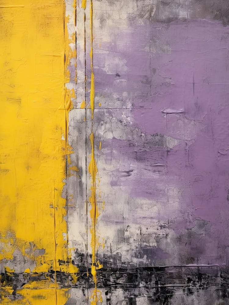 Lilac And Yellow Abstract Painting 2
