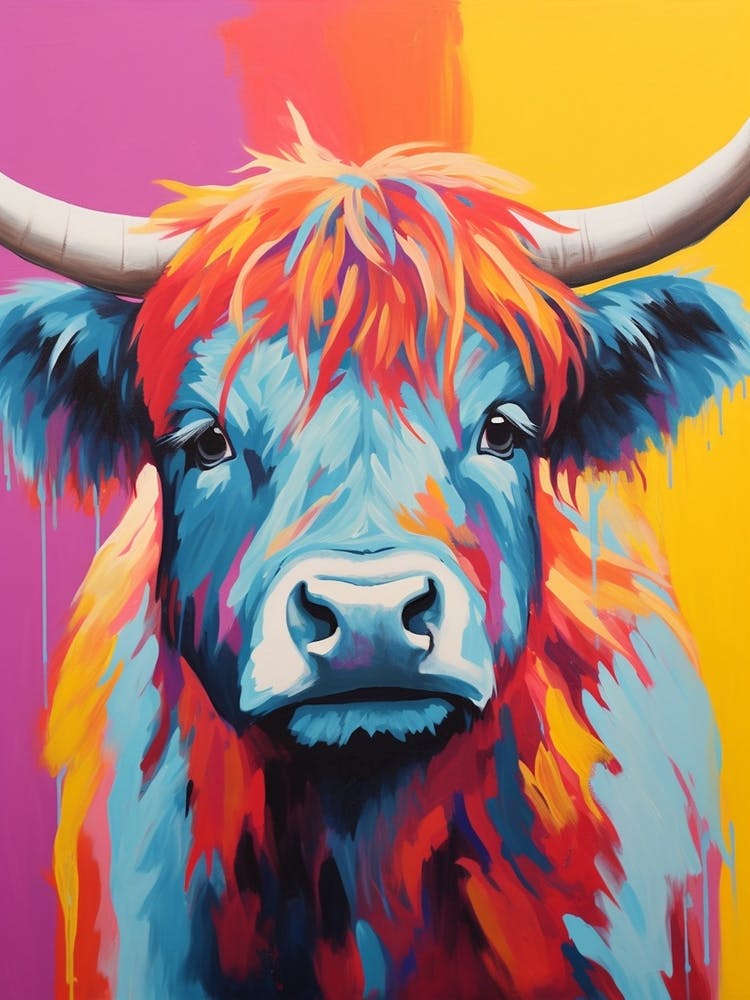 Highland Cow Pop Art 4