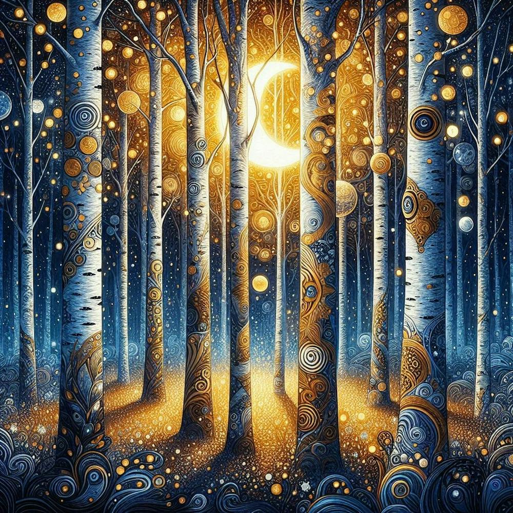 gustav klimit Moonlight In The Forest