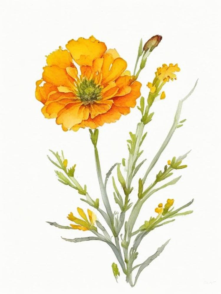 Desert Marigold Wildflower Watercolour 1