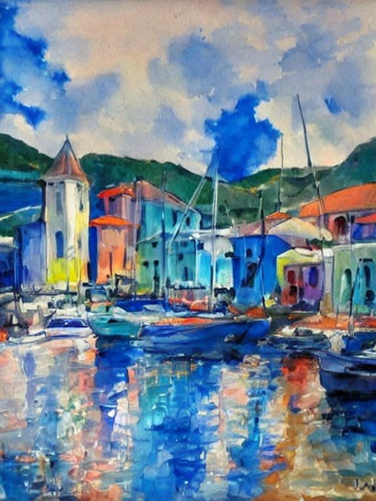 Port Of Gustavia Saint Barthélemy Abstract Block 1 harbour