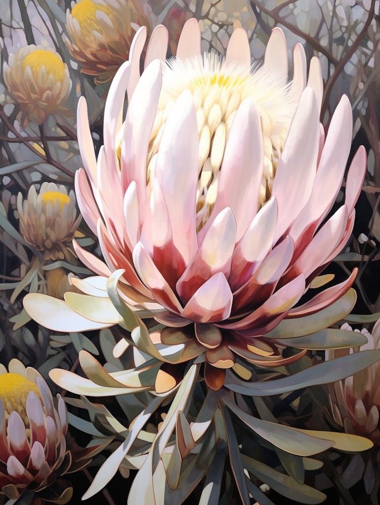 Protea 4 Flower Painting