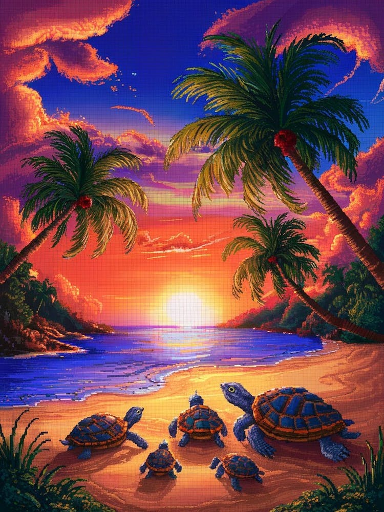 Turtles On The Beach 1