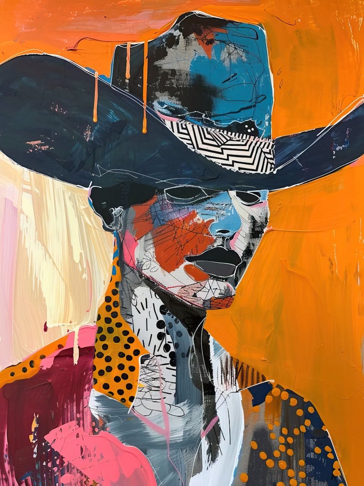 Orange Abstract Cowboy