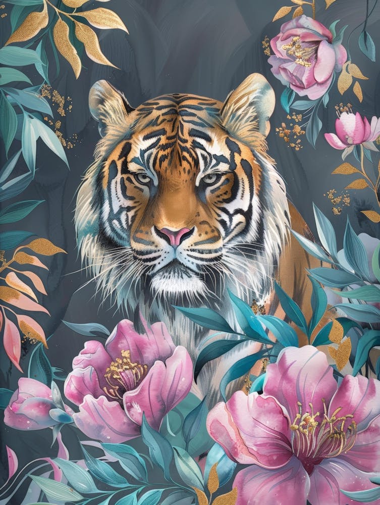 Tiger In Bloom