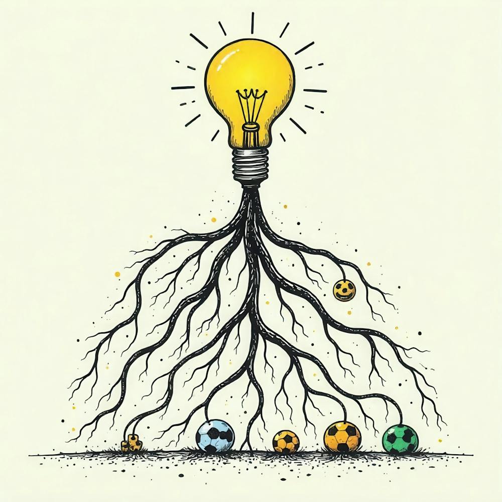 Light Bulb With Soccer Balls