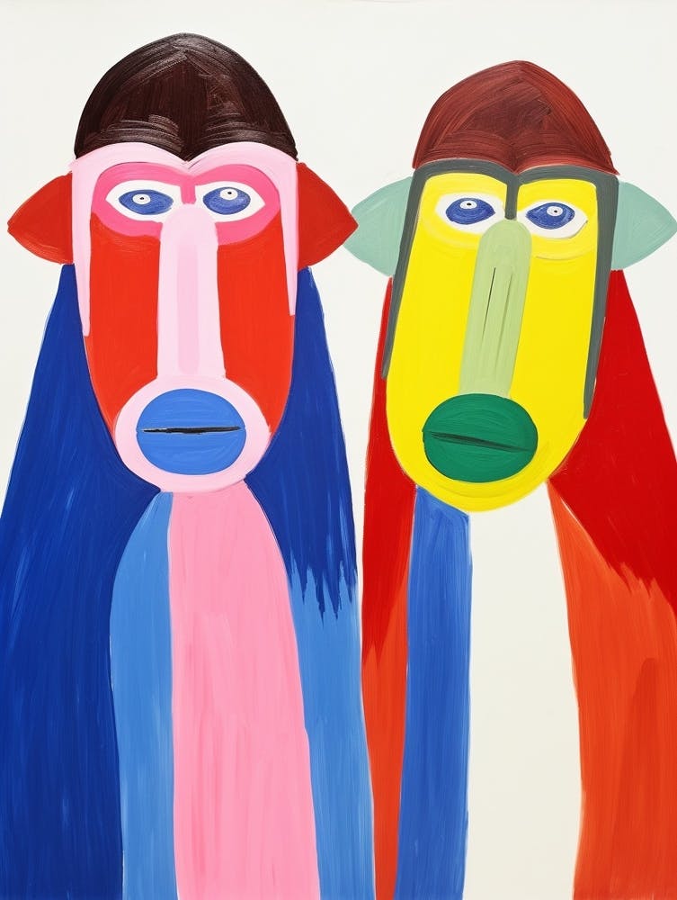 Colourful Kids Animal Art Mandrill 2