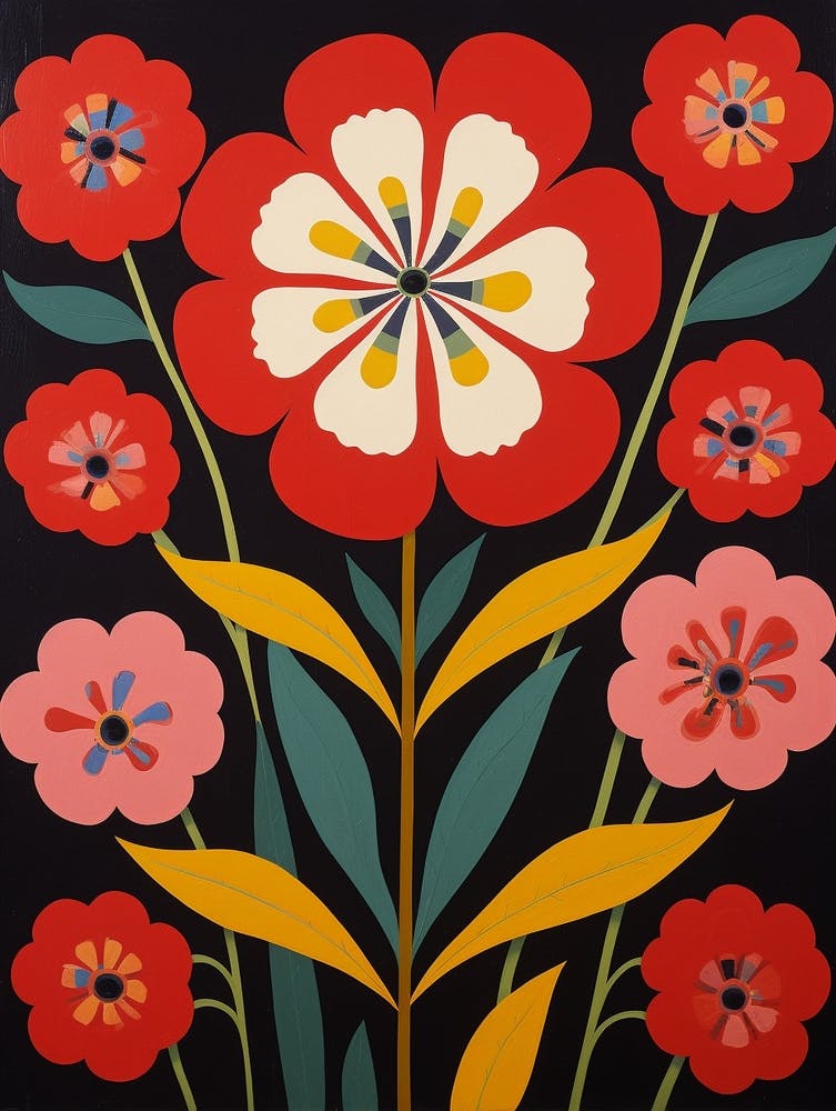 Flower Motif Painting Carnation 1