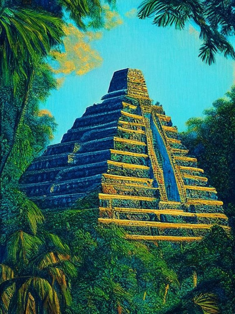 Tikal National Park Guatemala Pointillism