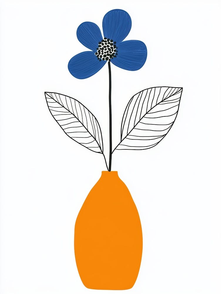 Blue Flower In A Vase 2