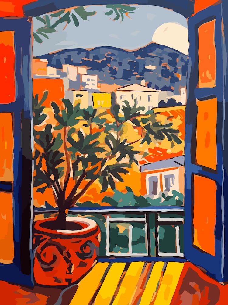 Window Athens Greece In The Style Of Matisse 2