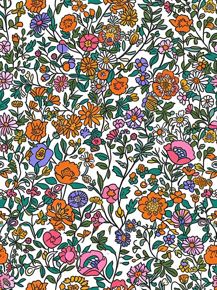 Blossom Bounty London Fabrics Floral Pattern 1