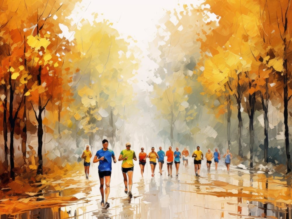Runners In The Rain