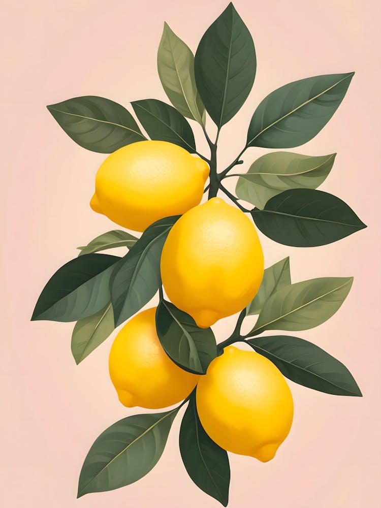Golden Lemons on Green