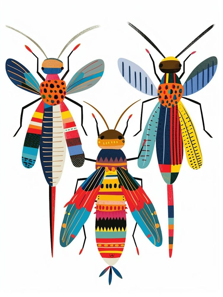 Colourful Insect Illustration Fly 13