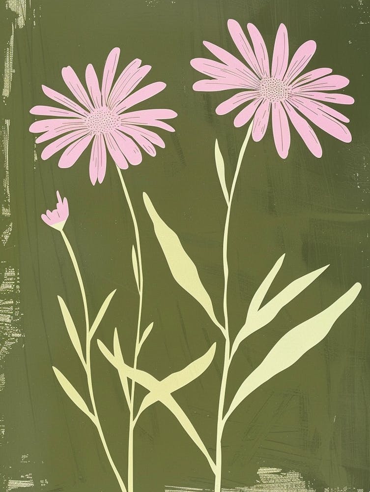 Pink & Green Asters 5