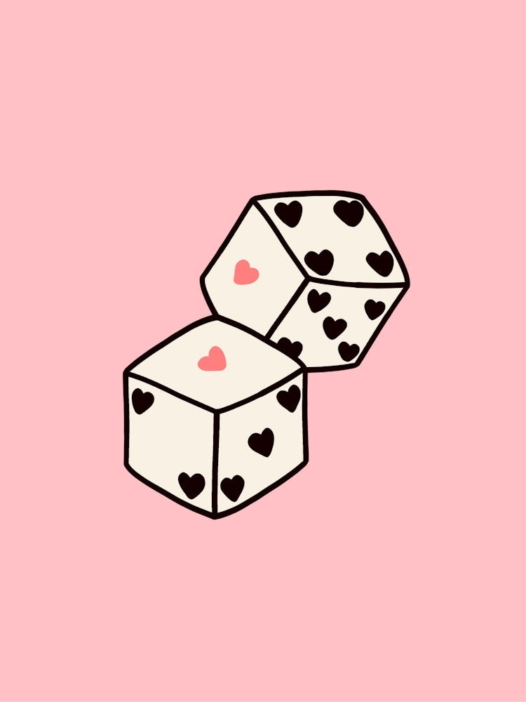 Heart Dice Pink