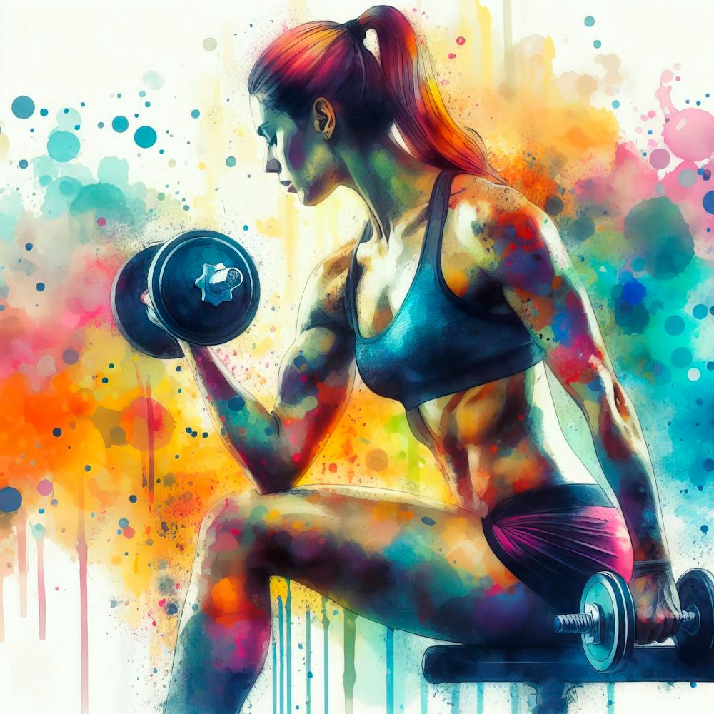Fitness Woman With Dumbbells
