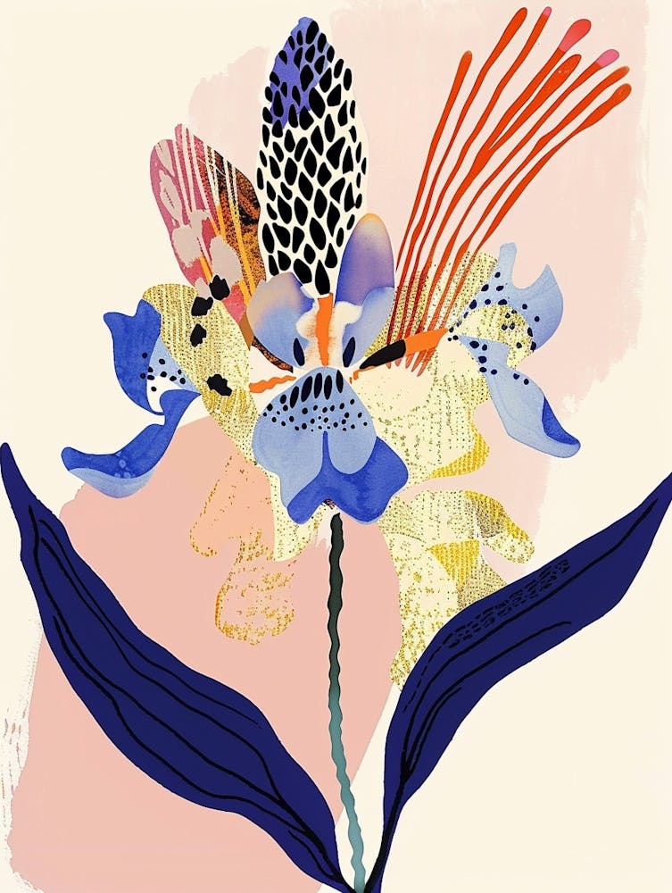 Colourful Flower Illustration Bluebonnet 1