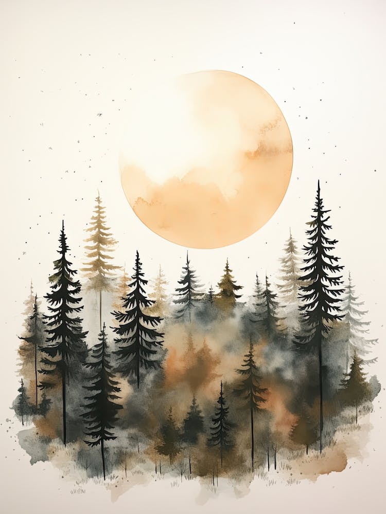 Watercolour Of Whakarewarewa Forest   New Zealand 2