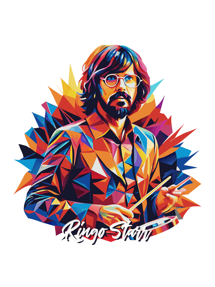 The Beatles Ringo Starr 01 Portrait Music Icon WPAP Pop Art Style
