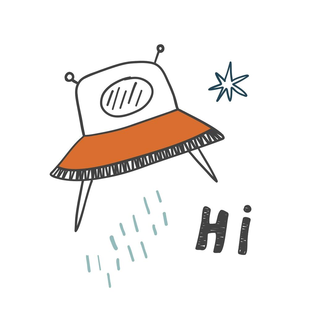 Ufo Flying Saucer Space Kids Room 1