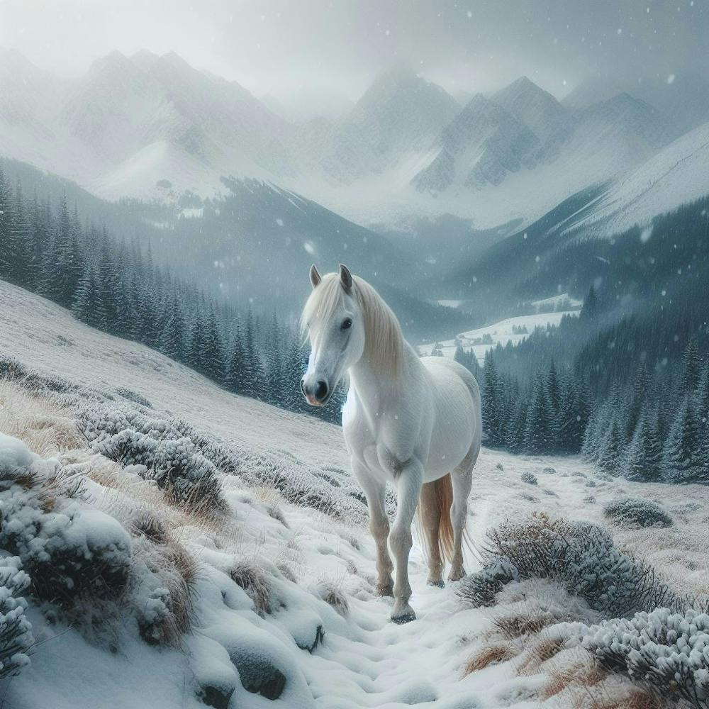 White Horse In Winter 2