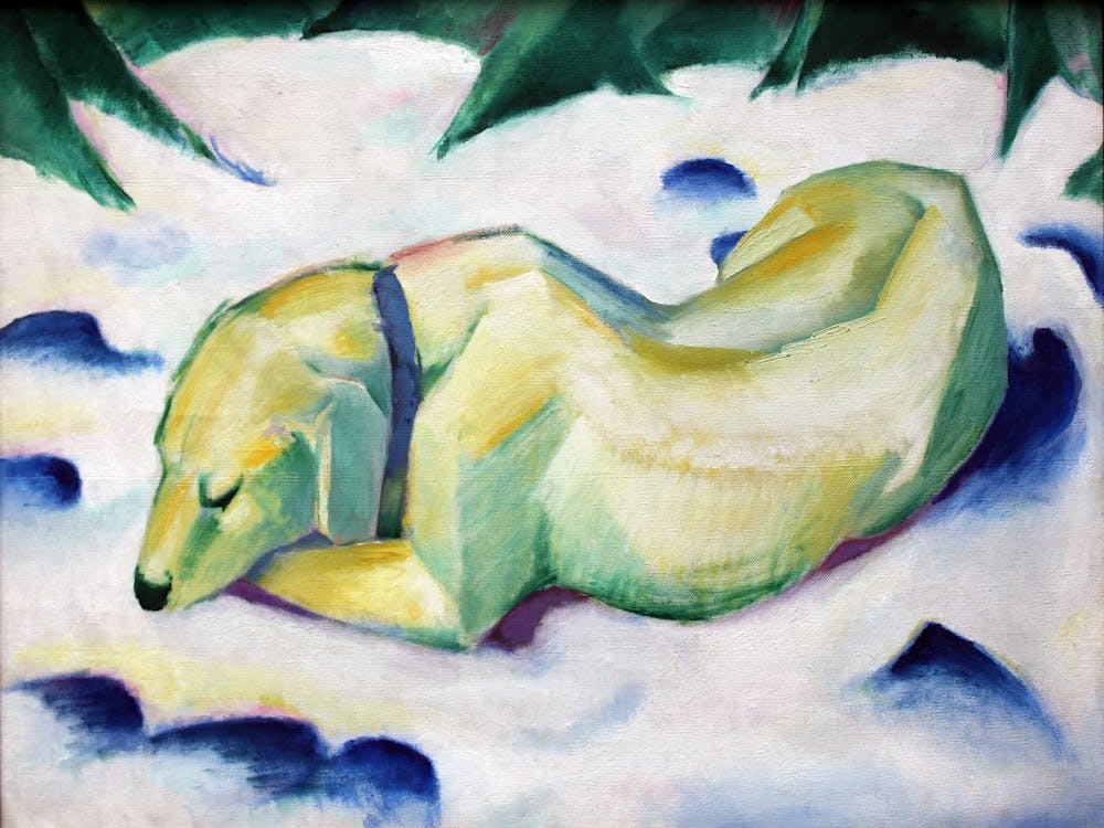 Chien couché dans la neige (1911), Franz Marc