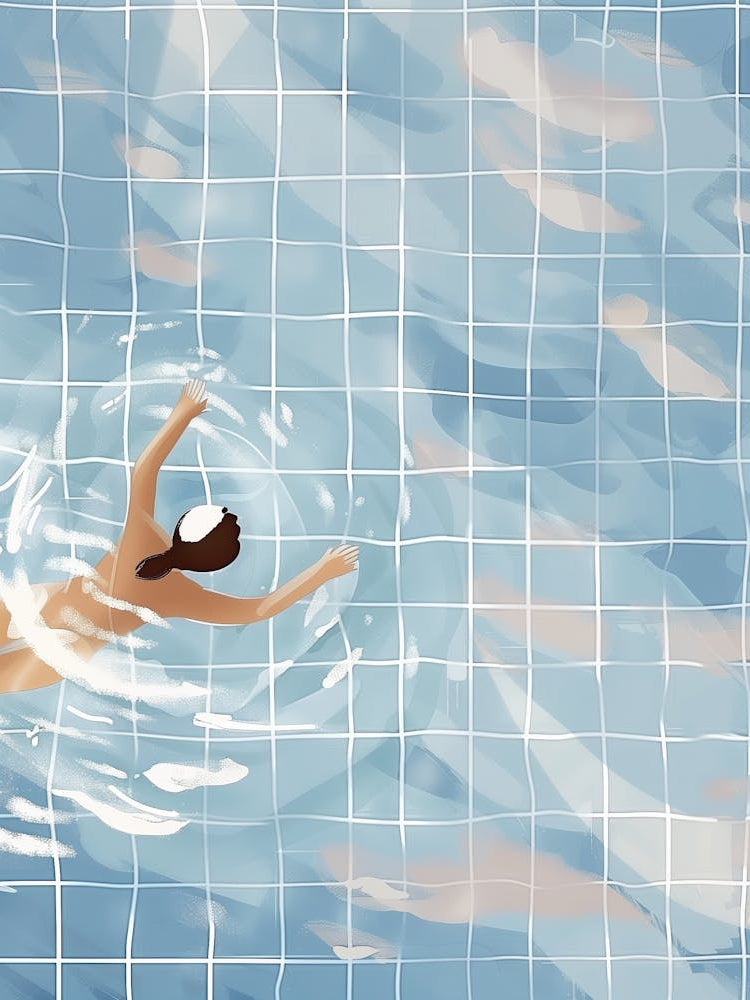 Swimming Woman In The Pool